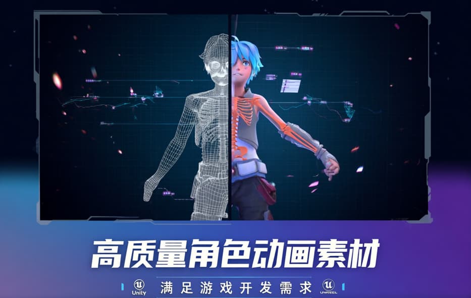高质量角色动画素材，满足游戏开发需求
